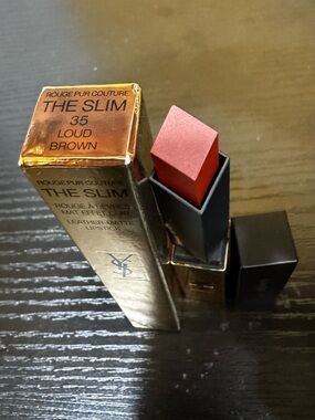 Yves Saint Laurent Leather-Matte Slim Lipstick in Loud Brown - Gold & Brown